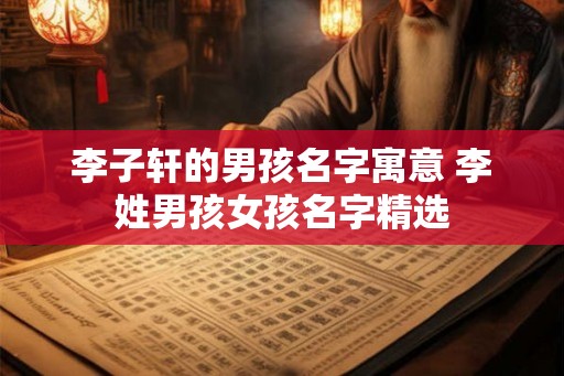 李子轩的男孩名字寓意 李姓男孩女孩名字精选