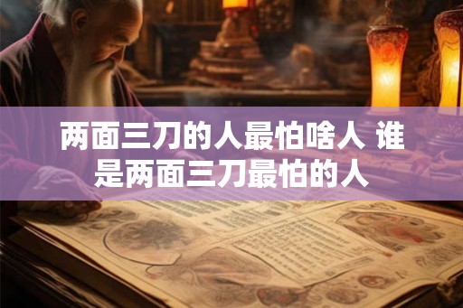 两面三刀的人最怕啥人 谁是两面三刀最怕的人