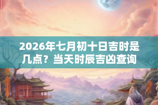 2026年七月初十日吉时是几点？当天时辰吉凶查询