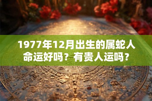 1977年12月出生的属蛇人命运好吗？有贵人运吗？