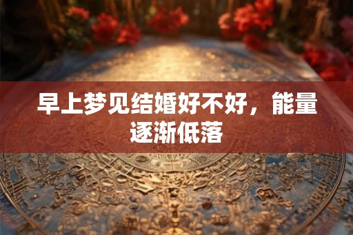 早上梦见结婚好不好，能量逐渐低落