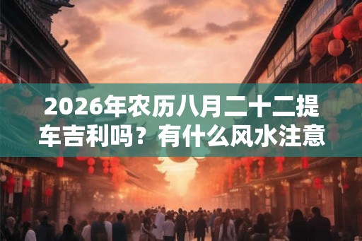 2026年农历八月二十二提车吉利吗？有什么风水注意事项？