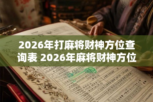 2026年打麻将财神方位查询表 2026年麻将财神方位如何查询