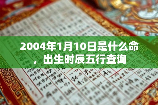 2004年1月10日是什么命，出生时辰五行查询