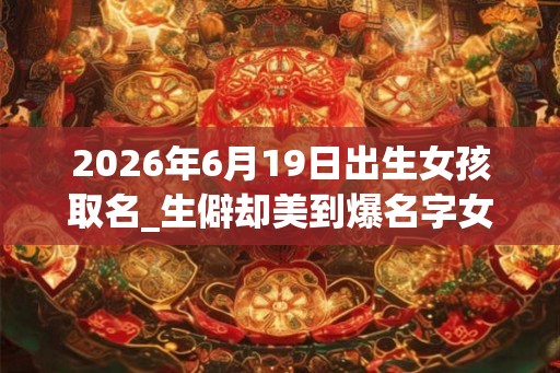 2026年6月19日出生女孩取名_生僻却美到爆名字女