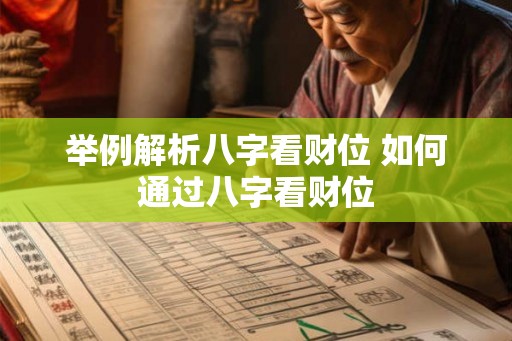 举例解析八字看财位 如何通过八字看财位