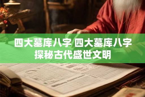 四大墓库八字 四大墓库八字探秘古代盛世文明