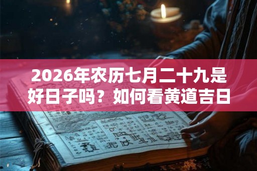 2026年农历七月二十九是好日子吗？如何看黄道吉日？