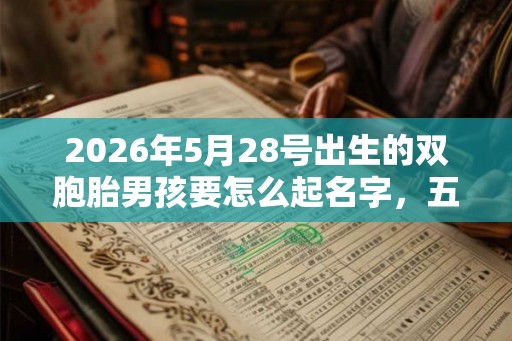 2026年5月28号出生的双胞胎男孩要怎么起名字，五行属什么