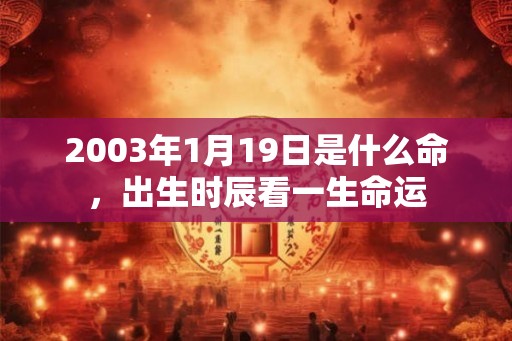 2003年1月19日是什么命，出生时辰看一生命运