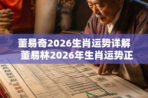 董易奇2026生肖运势详解  董易林2026年生肖运势正版