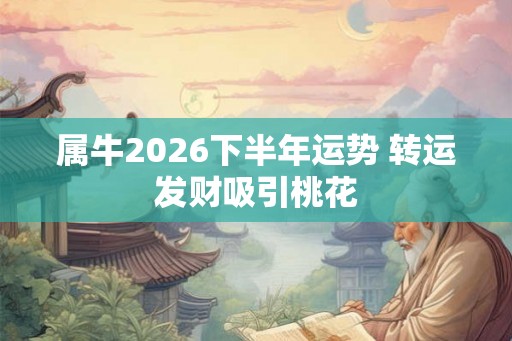 属牛2026下半年运势 转运发财吸引桃花