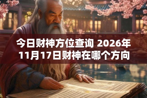 今日财神方位查询 2026年11月17日财神在哪个方向