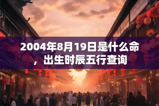 2004年8月19日是什么命,出生时辰五行查询 2004年8月19日是什么命,出生时辰五行查询