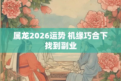 属龙2026运势 机缘巧合下找到副业