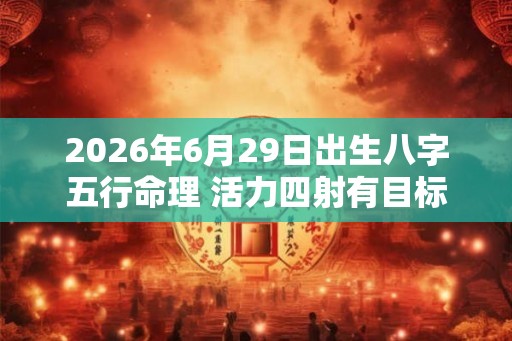 2026年6月29日出生八字五行命理 活力四射有目标