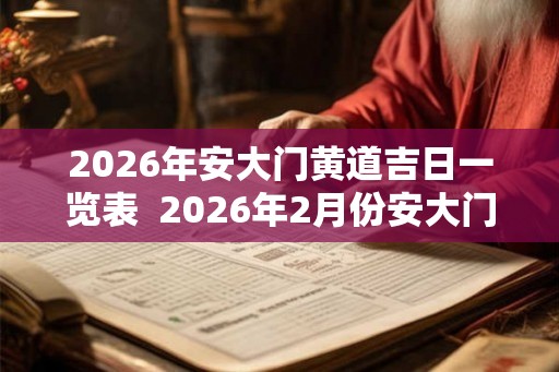 2026年安大门黄道吉日一览表  2026年2月份安大门吉日
