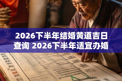2026下半年结婚黄道吉日查询 2026下半年适宜办婚礼的生肖