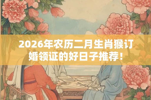 2026年农历二月生肖猴订婚领证的好日子推荐！