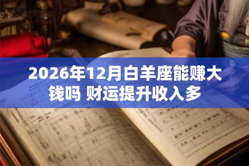 2026年12月白羊座能赚大钱吗 财运提升收入多