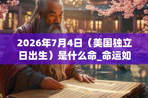 2026年7月4日（美国独立日出生）是什么命_命运如何