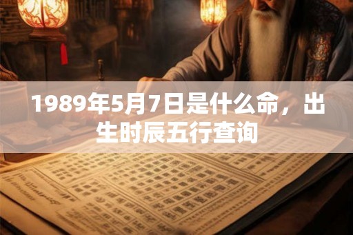 1989年5月7日是什么命，出生时辰五行查询