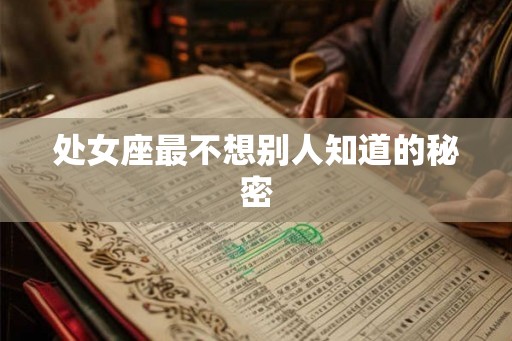 处女座最不想别人知道的秘密