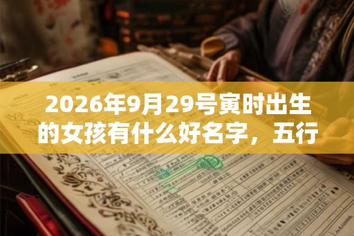 2026年9月29号寅时出生的女孩有什么好名字，五行属什么