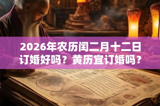2026年农历闰二月十二日订婚好吗？黄历宜订婚吗？