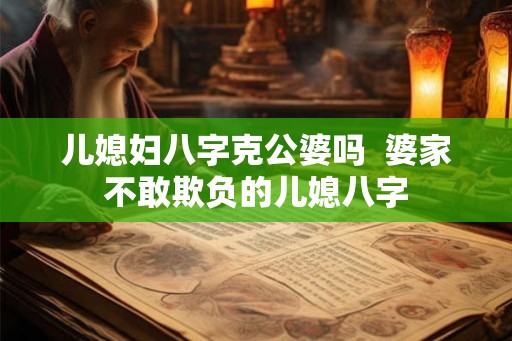 儿媳妇八字克公婆吗  婆家不敢欺负的儿媳八字