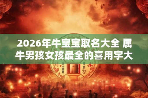 2026年牛宝宝取名大全 属牛男孩女孩最全的喜用字大全