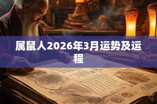 属鼠人2026年3月运势及运程 属鼠人2026年3月运势及运程