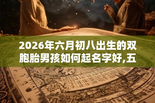 2026年六月初八出生的双胞胎男孩如何起名字好,五行属什么？