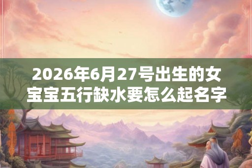 2026年6月27号出生的女宝宝五行缺水要怎么起名字