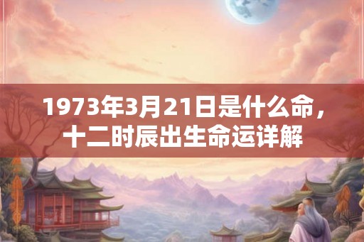 1973年3月21日是什么命，十二时辰出生命运详解