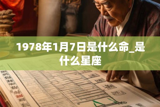 1978年1月7日是什么命_是什么星座 1978年1月7日是什么命_是什么星座
