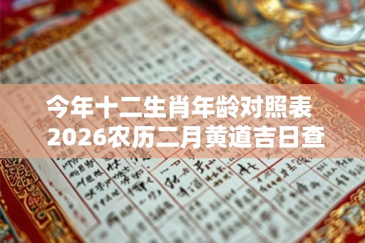 今年十二生肖年龄对照表 2026农历二月黄道吉日查询 今年十二生肖年龄对照表 2026农历二月黄道吉日查询