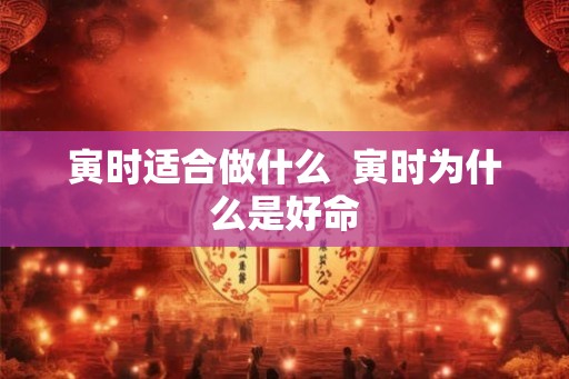 寅时适合做什么  寅时为什么是好命
