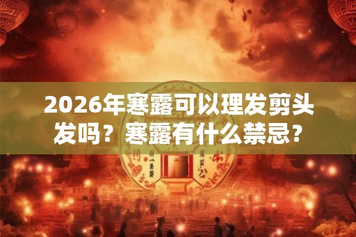 2026年寒露可以理发剪头发吗？寒露有什么禁忌？
