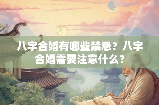 八字合婚有哪些禁忌？八字合婚需要注意什么？