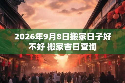 2026年9月8日搬家日子好不好 搬家吉日查询