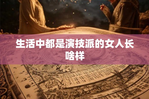 生活中都是演技派的女人长啥样