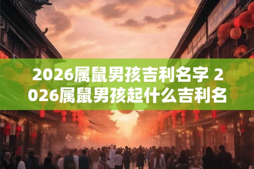 2026属鼠男孩吉利名字 2026属鼠男孩起什么吉利名字