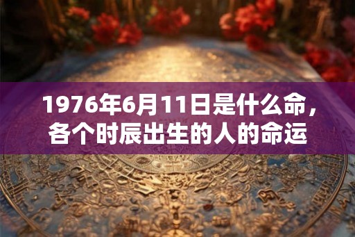1976年6月11日是什么命，各个时辰出生的人的命运
