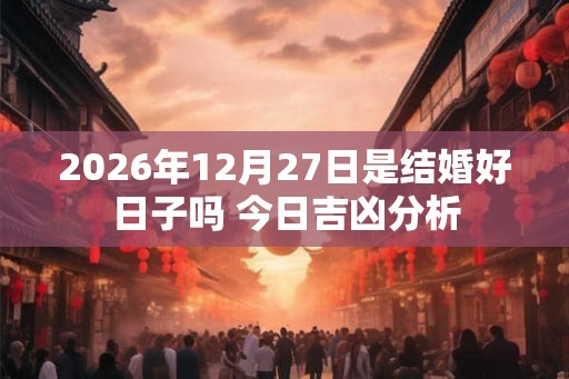 2026年12月27日是结婚好日子吗 今日吉凶分析