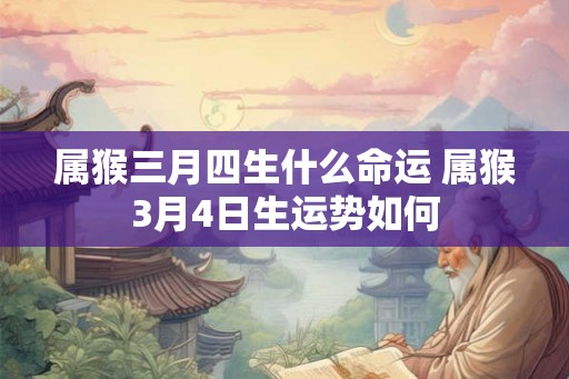 属猴三月四生什么命运 属猴3月4日生运势如何