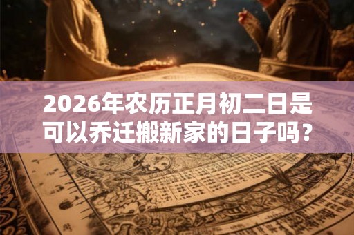 2026年农历正月初二日是可以乔迁搬新家的日子吗？