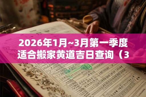 2026年1月~3月第一季度适合搬家黄道吉日查询（35天）