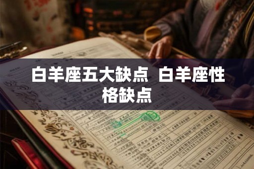 白羊座五大缺点  白羊座性格缺点