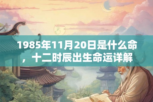 1985年11月20日是什么命，十二时辰出生命运详解